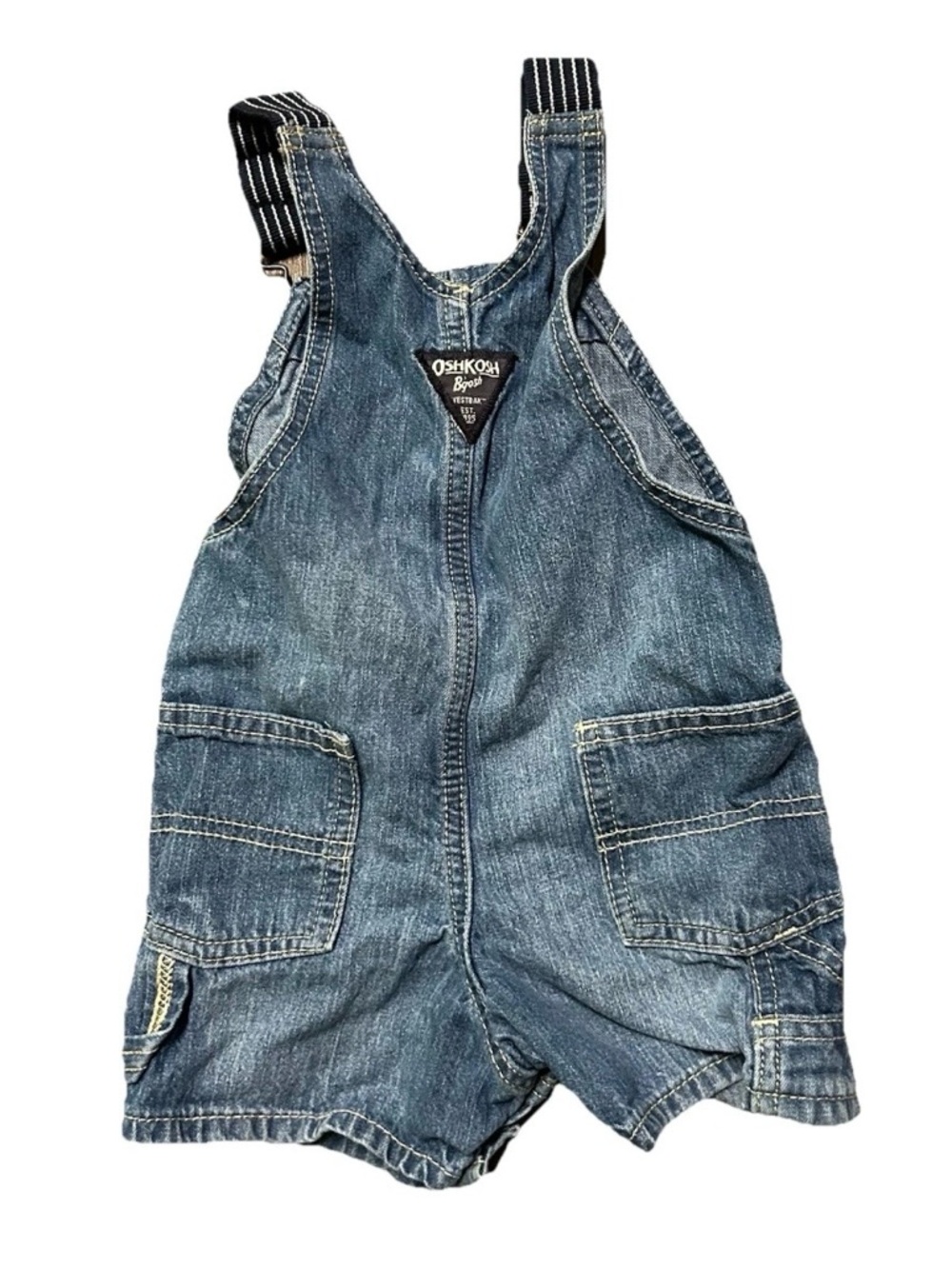 Toddler Oshkosh B’gosh Denim Shortalls Overalls Size 12-18 Months Summer - Picture 4 of 5